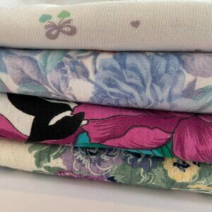 JERSEY KNIT FABRIC, LOT OF 4 DIFFERENT MOTIFS, over 5 yards